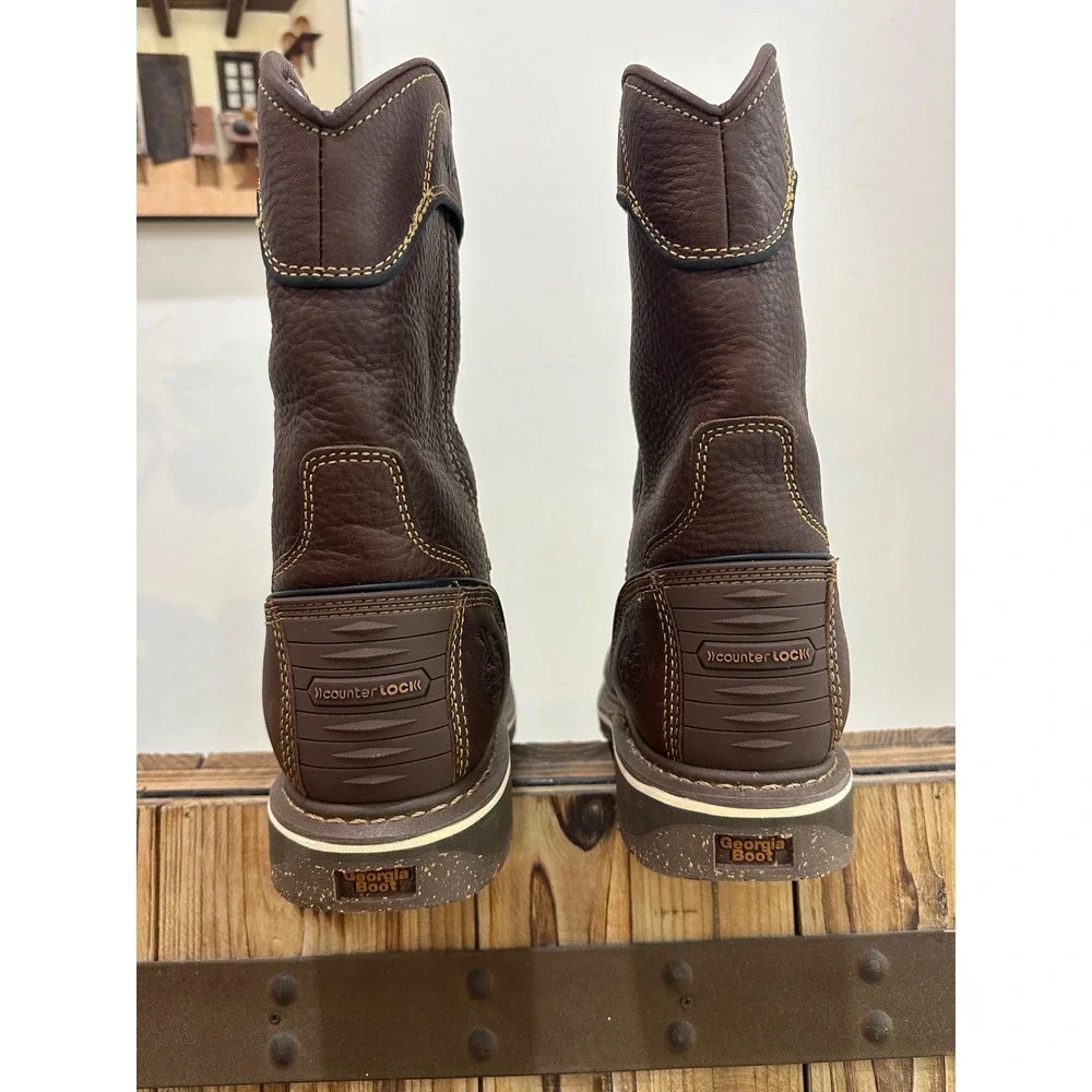 Georgia Boot GB00516 Eagle One Waterproof Pull-On‎ Work Boots Brown Leather EH